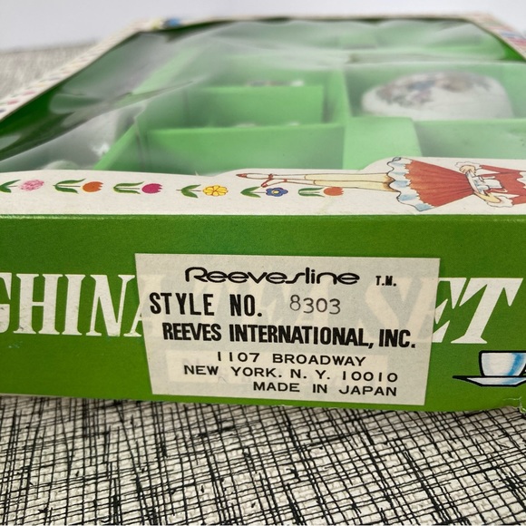Vintage Toy Tea Set Reeves Miniature 11 pc In Original Box Boy Girl Bird Gift - Picture 5 of 10